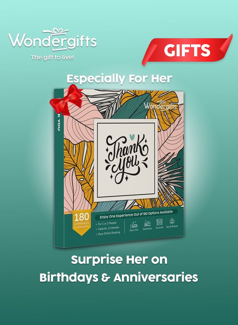 Wondergifts Thank You Gift Box | Choose from Spa, Adventure, Dining & Relaxation Experiences | Perfect Birthday Gift For Her | Gift For Women | Gift For Men - Image 1